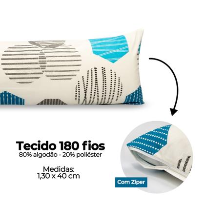 Imagem de Fronha Xuxão 1,30x40cm Capa De Travesseiro Corpo Grande C/ Zíper 180 Fios Estampado