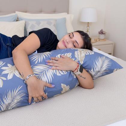 Imagem de Fronha Xuxão Travesseiro de Corpo 400 Fios Capa Almofada c/ Zíper Estampado