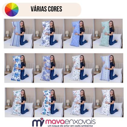 Imagem de Fronha Xuxão Travesseiro de Corpo 400 Fios Capa Almofada c/ Zíper Estampado