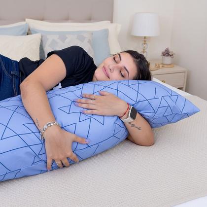 Imagem de Fronha Xuxão Travesseiro de Corpo 400 Fios Capa Almofada c/ Zíper Estampado