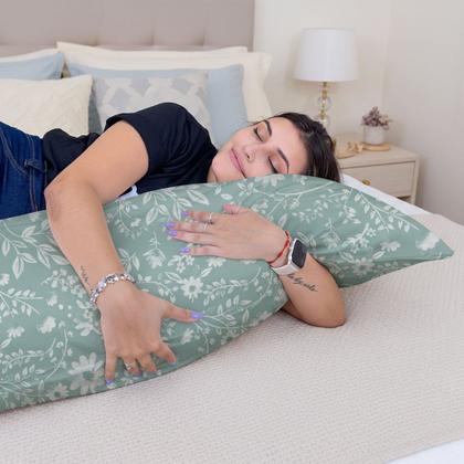 Imagem de Fronha Xuxão Travesseiro de Corpo 400 Fios Capa Almofada c/ Zíper Estampado