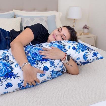 Imagem de Fronha Xuxão Travesseiro de Corpo 400 Fios Capa Almofada c/ Zíper Estampado