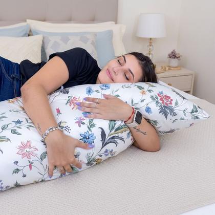 Imagem de Fronha Xuxão Travesseiro de Corpo 400 Fios Capa Almofada c/ Zíper Estampado