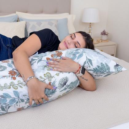 Imagem de Fronha Xuxão Travesseiro de Corpo 400 Fios Capa Almofada c/ Zíper Estampado