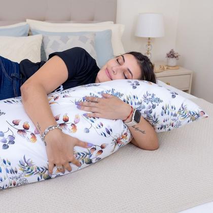 Imagem de Fronha Xuxão Travesseiro de Corpo 400 Fios Capa Almofada c/ Zíper Estampado