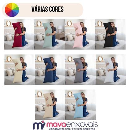 Imagem de Fronha Xuxão Travesseiro de Corpo 400 Fios Capa Almofada c/ Zíper Liso