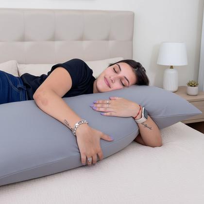 Imagem de Fronha Xuxão Travesseiro de Corpo 400 Fios Capa Almofada c/ Zíper Liso