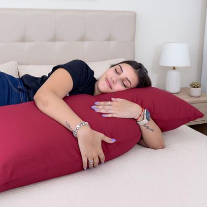 Imagem de Fronha Xuxão Travesseiro de Corpo 400 Fios Capa Almofada c/ Zíper Liso