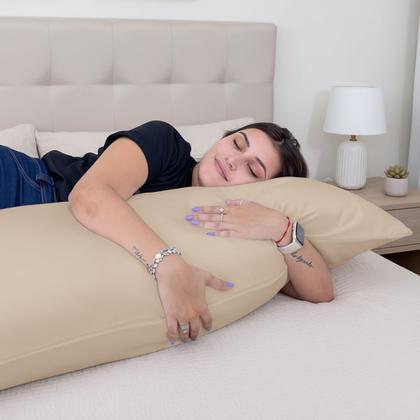 Imagem de Fronha Xuxão Travesseiro de Corpo 400 Fios Capa Almofada c/ Zíper Liso