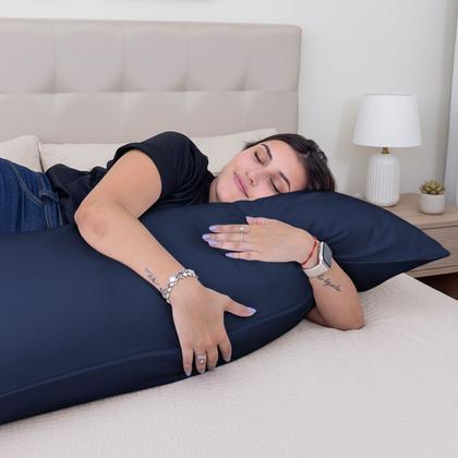 Imagem de Fronha Xuxão Travesseiro de Corpo 400 Fios Capa Almofada c/ Zíper Liso