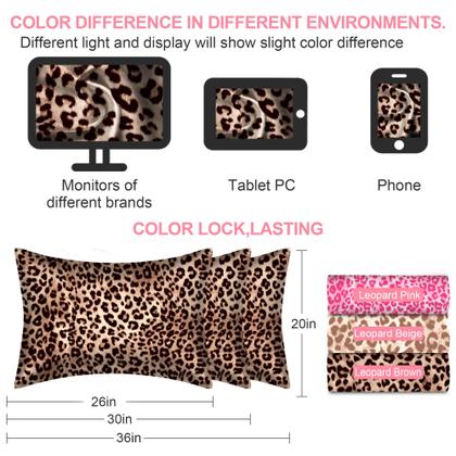 Imagem de Fronhas de seda LYSHIN Mulberry King Size Leopard Brown