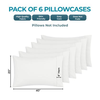 Imagem de Fronhas Utopia Bedding King Size, pacote com 6 unidades de microfibra macia