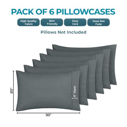 Imagem de Fronhas Utopia Bedding Queen Size, pacote com 6 unidades de microfibra macia