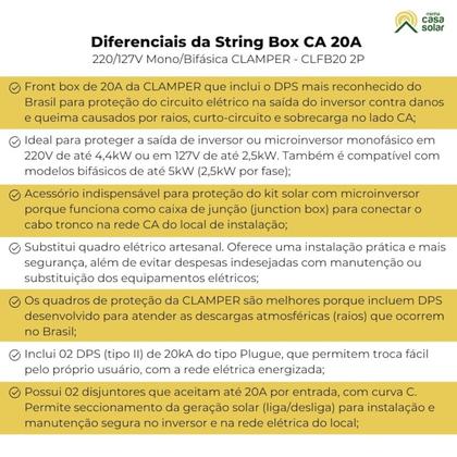 Imagem de Front Box 20A 127V/220V Bifásica CA Clamper - CLFB20 2P