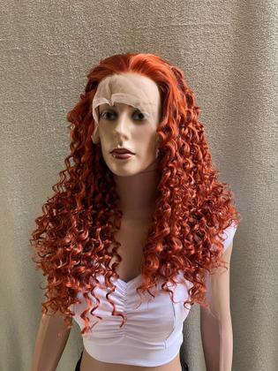 Imagem de Front lace ruiva cacheda premium repartição livre 60cm