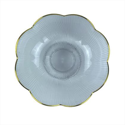 Imagem de Fruteira Centro de Mesa Pé Plastico Decoração Borda Dourada