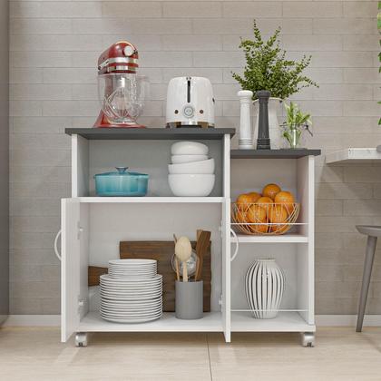 Imagem de Fruteira de Chão Com Rodinhas Porta Microondas Móveis Bonatto