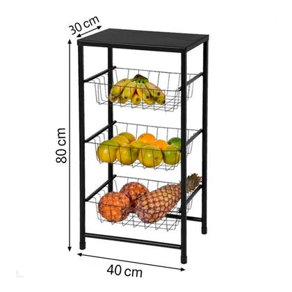 Imagem de Fruteira De Chão Cozinha Linda Montada Suporte Galão De Agua Microondas Top