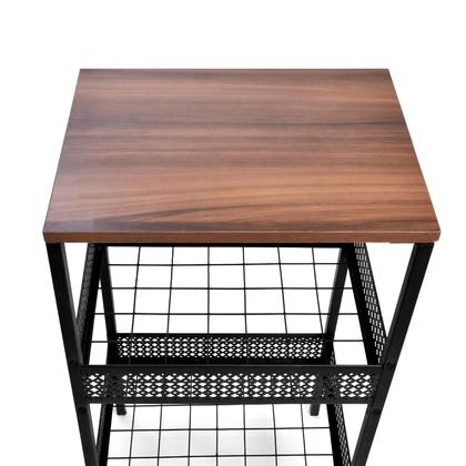 Imagem de Fruteira de Chão Preta MDF 75cm Suporta Microondas Cozinha Moderna e Organizada