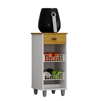 Imagem de Fruteira de Cozinha Amora MDP 12mm com Cesto Dobrável  Suporta 35 kg