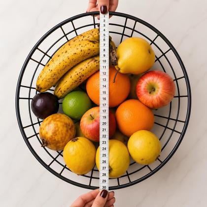 Imagem de Fruteira de Mesa Aramada BSMIX Metal Preto Fosco Porta Frutas Bancada Cozinha
