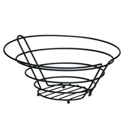 Imagem de Fruteira De Mesa Cesta Aramada Metal Redonda Preta Black 31 Cm Arthi