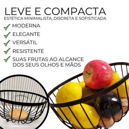Imagem de Fruteira de Mesa, Copa e Cozinha - Metal Aramado Preto