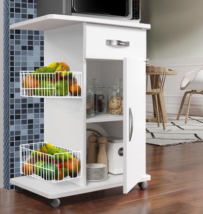 Imagem de Fruteira Modelo Capri - Com Cestos Laterais - Cor Branca