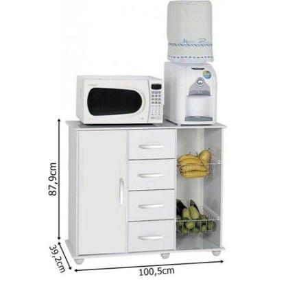 Imagem de Fruteira Multiuso 1 Porta 4 Gavetas Camila Primus - Branco