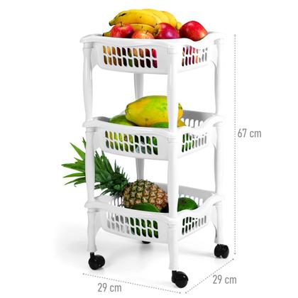 Imagem de Fruteira Multiuso Com Rodinhas 29x29x67cm - Monte Líbano