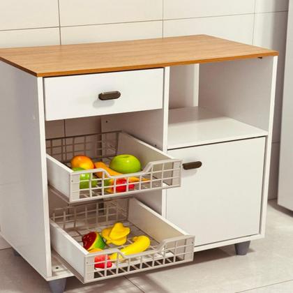 Imagem de Fruteira Multiuso Nature 1 Porta 1 Gaveta Suporte para microondas bebedouro