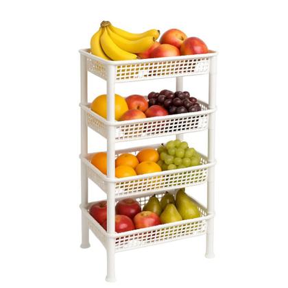 Imagem de Fruteira Organizadora de Chão 4 Andares Em Plástico Multiuso