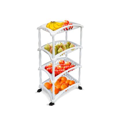 Imagem de Fruteira para Cozinha Montável com 4 Bandejas e Rodinhas Arqplast