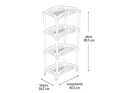 Imagem de Fruteira para Cozinha Montável com 4 Bandejas e Rodinhas Arqplast