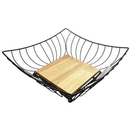 Imagem de Fruteira Quadrada Aramada Ecowood 25 cm