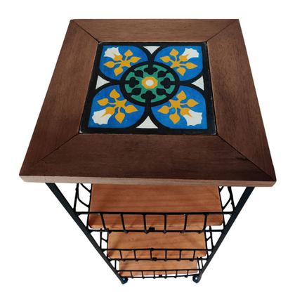 Imagem de Fruteira Rústica de Ferro e Madeira 3 Andares Decorativos