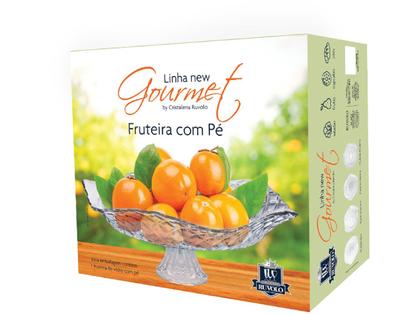 Imagem de Fruteira Saladeira De Vidro Para Mesa Gourmet Suporte Fruta