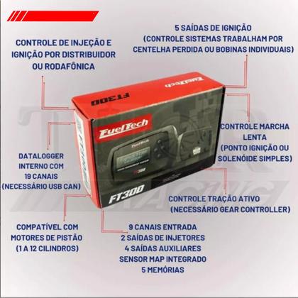 Imagem de Ft300 com chicote 3m injeção programável fueltech