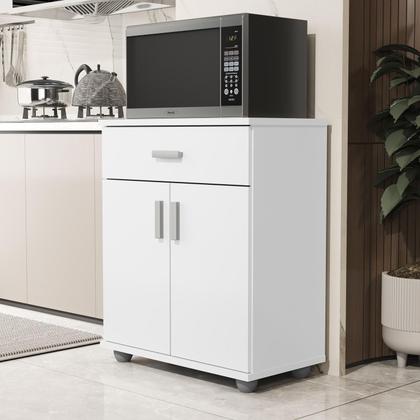 Imagem de FULL Armário Balcão Suporte Microondas Cozinha Branco Mell ENVIA SOMENTE 01 UN