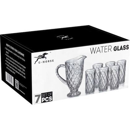 Imagem de FULL DIAMOND JG JARRA/COPOS 23x20x12cm 1L/275ml CRISTAL ECO TRANSP 7PÇ