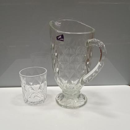 Imagem de FULL DIAMOND JG JARRA/COPOS 23x20x12cm 1L/275ml CRISTAL ECO TRANSP 7PÇ