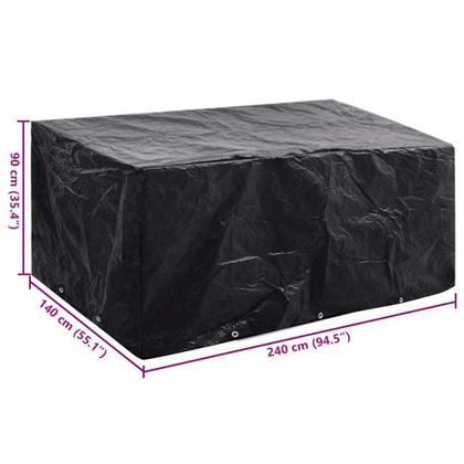 Imagem de Funda para Muebles de Jardín vidaXL de Polietileno Negro 240x140x90 cm