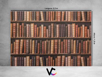 Imagem de Fundo Fotográfico 2,20 x 1,50 - Biblioteca Estante De Livros 002