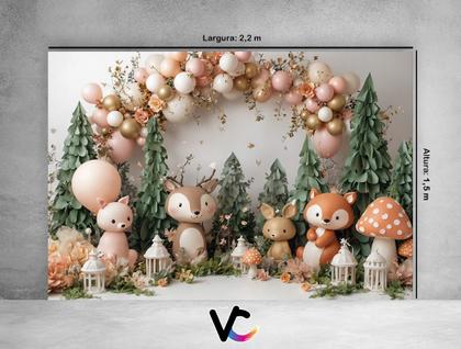 Imagem de Fundo Fotográfico 2,20 x 1,50 - Bosque Cute Realista 012