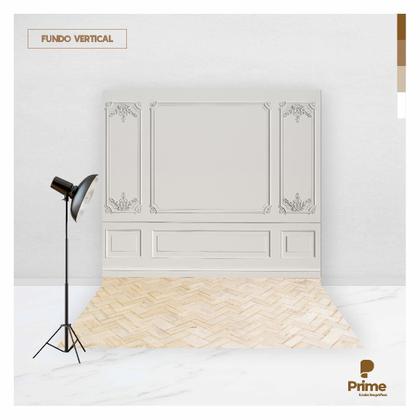 Imagem de Fundo Fotográfico Cenário Boiserie Branco Gelo 2,2M X 1,5M