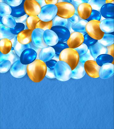Imagem de Fundo Fotografico em Tecido Balão Azul e Dourado -150x170cm