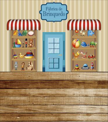 Imagem de Fundo Fotográfico em Tecido Fábrica de Brinquedo - 150x170cm
