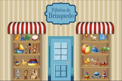 Imagem de Fundo Fotográfico em Tecido Fábrica de Brinquedo - 150x170cm