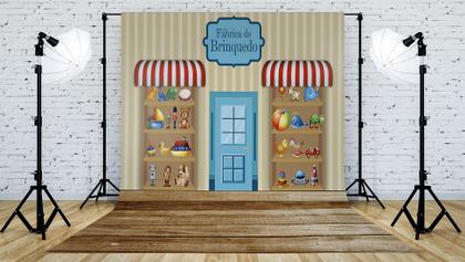 Imagem de Fundo Fotográfico em Tecido Fábrica de Brinquedo - 150x170cm