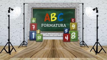 Imagem de Fundo Fotográfico em Tecido Formatura Escola Quadro Caixas - 150x170cm